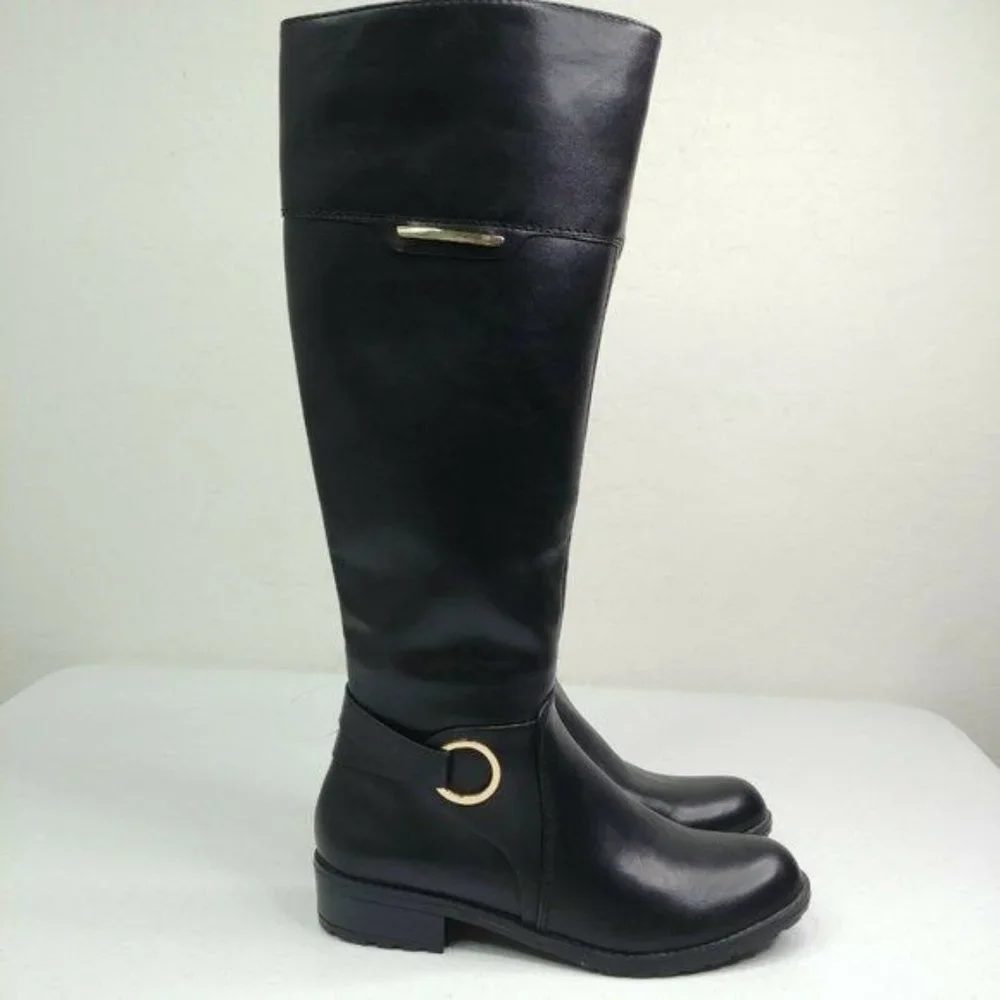 Alfani Women's Jadah Black Knee-High Equestrian Boot Black Size 6.5M